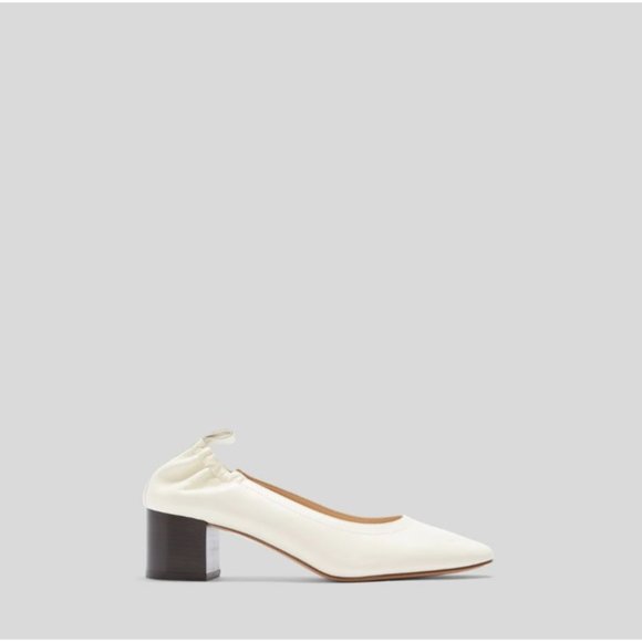 Everlane The Italian Leather Day Heel in Bone Stacked Womens Pumps Shoes - Picture 13 of 15